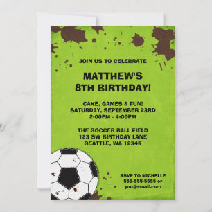 Soccer Boue Anniversaire Invitations