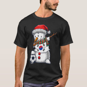 Soccer Boy Dabbing Snowman Weihnachten Südkorea F T-Shirt