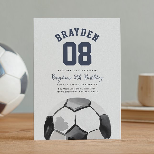 Soccer Boy Sports Birthday Invitation (Créateur téléchargé)