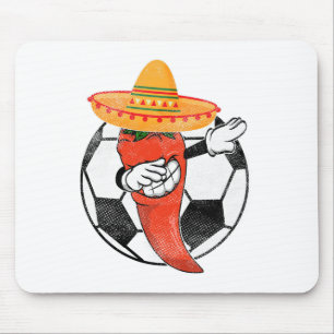 Soccer Byll Dabbing Hot Pepper Mexikanischer Chili Mousepad