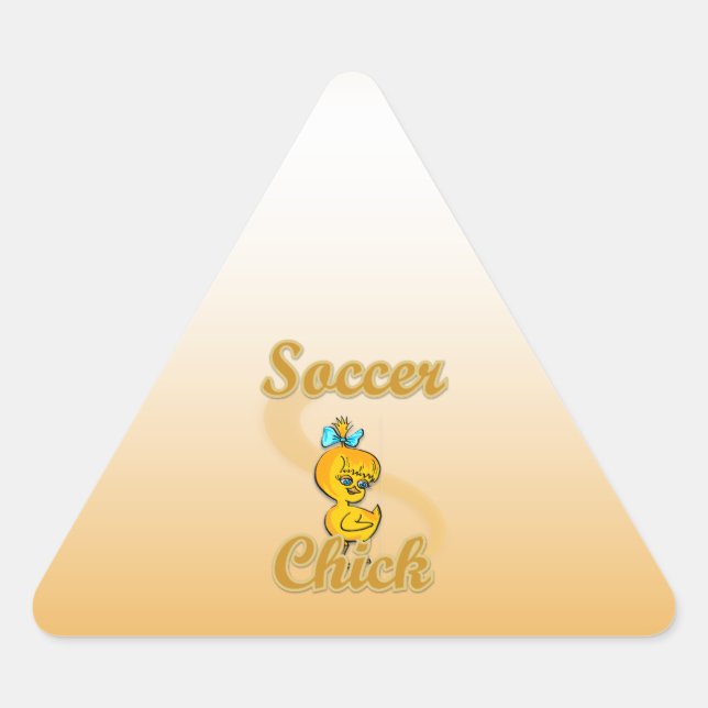 Soccer Chick Dreieckiger Aufkleber (Vorderseite)