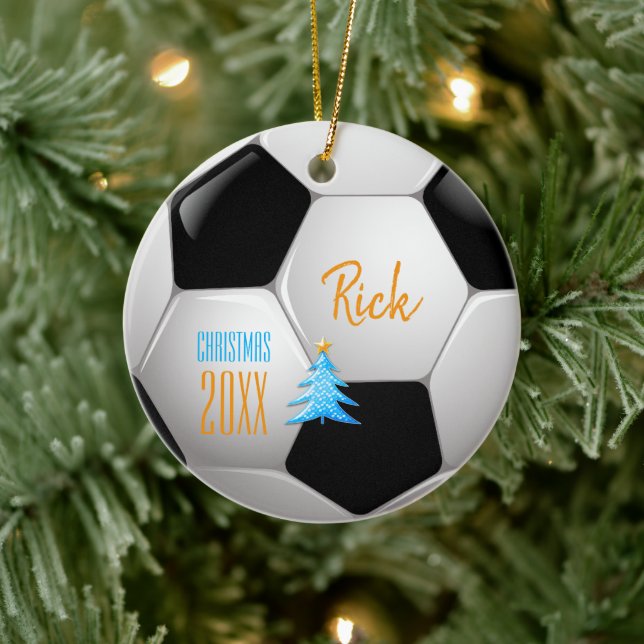 Soccer Christmas 20XX | Player Photo Keramik Ornament (Baum)