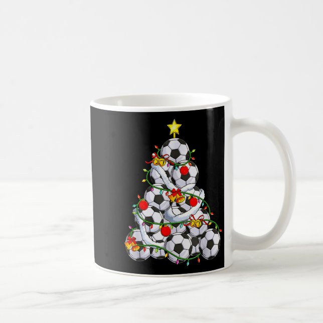 Soccer Christmas Tree Ball Santa Hat Funny Xmas So Kaffeetasse (Rechts)