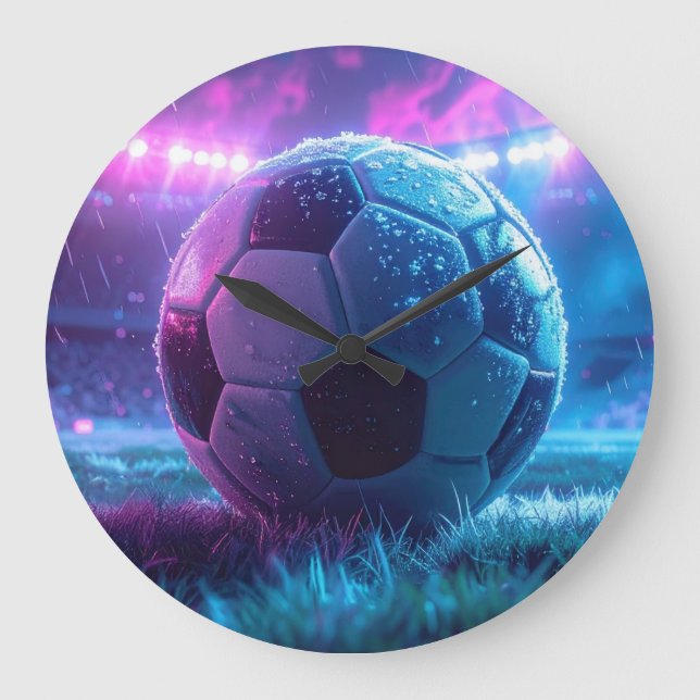Soccer CLock für perfekte Sportzeit Große Wanduhr (Vorderseite)
