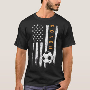 Soccer Coach American Flag Design Soccer Trainer C T-Shirt