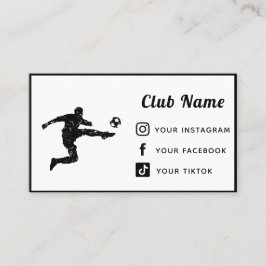 Soccer Coach Club Simple Social Media Plattformen Visitenkarte