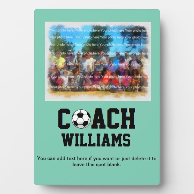 Soccer Coach Personalized Fotoplatte (Vorderseite)