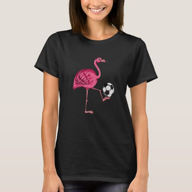 Soccer Coach Soccer Player Pink Flamingo Soccer T-Shirt (Vorderseite)