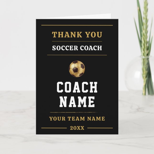 Soccer Coach Team Appreciation Gift Dankeskarte (Vorderseite)