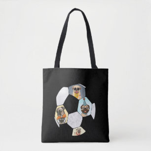 Soccer Cool Dog Pug Life Pug Birthday Cute Pug Tasche