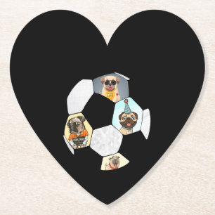 Soccer Cool Dog Pug Life Pug Birthday Cute Pug Untersetzer
