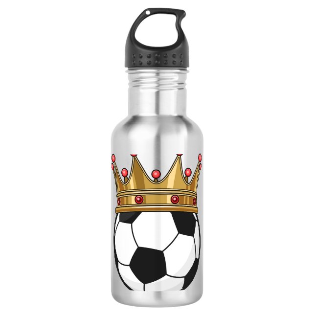Soccer Crown King Edelstahlflasche (Vorderseite)