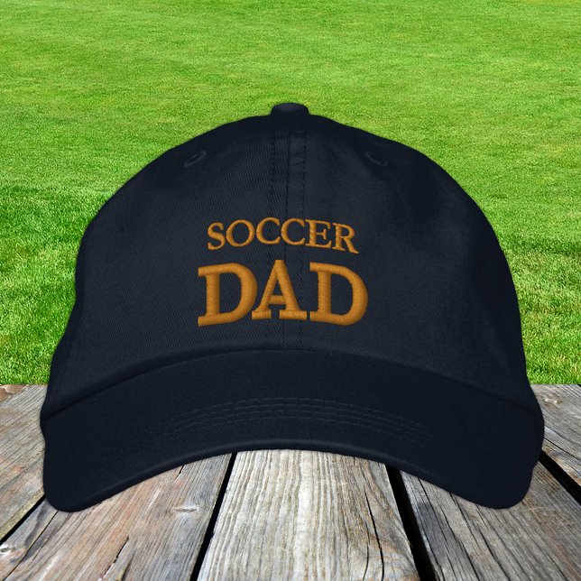 SOCCER DAD brodé baseball casquette or / marine (Créateur téléchargé)