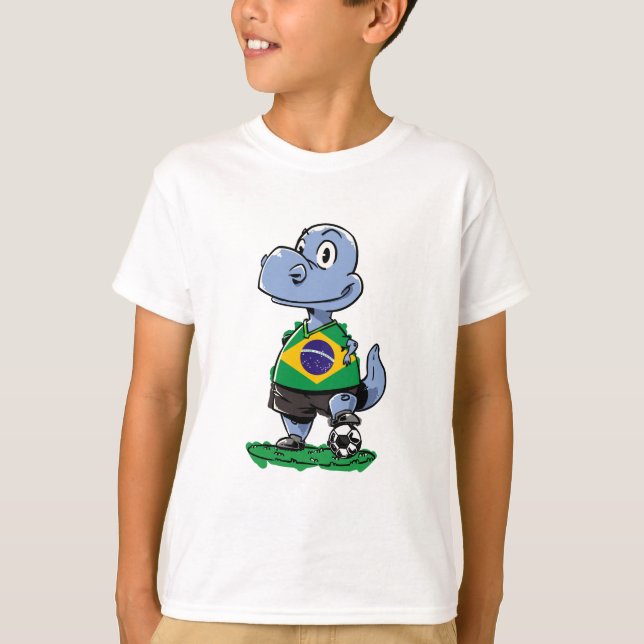 Soccer Dinosaur - Brasilien T-Shirt (Vorderseite)