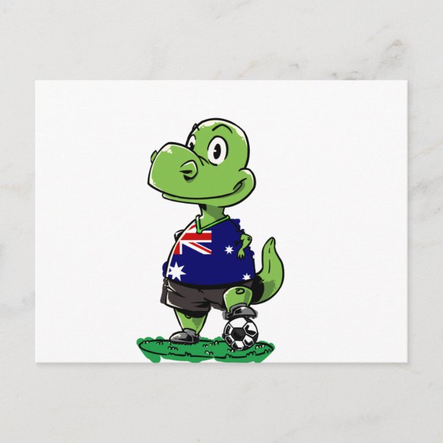 Soccer Dinosaur Player - Australien Postkarte (Vorderseite)