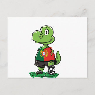 Soccer Dinosaurier Portugal Postkarte