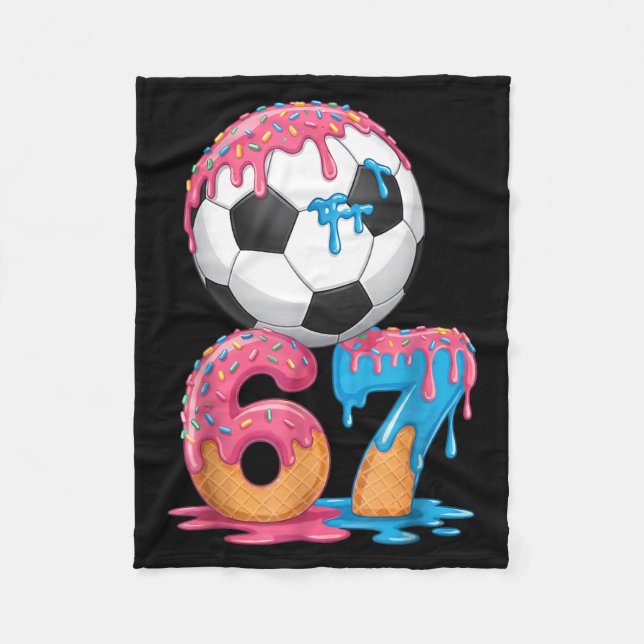 Soccer Drip Number 67 Boys Soccer Player 67  Fleecedecke (Vorderseite)