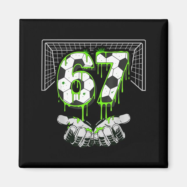 Soccer Drip Number 67 Boys Soccer Player 67 Footba Magnet (Vorne)