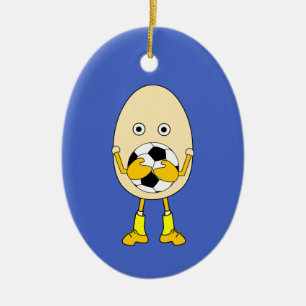 Soccer Egghead Keramik Ornament