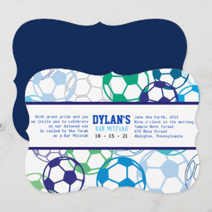 SOCCER-FARBE Bar Bat Mitzvah Einladung