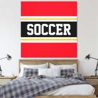 SOCCER Fett Hellrot Schwarz-weiß gelbe Streifen
