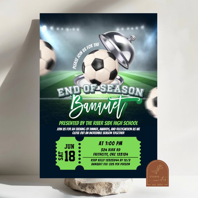 Soccer Fin de saison Banquet Party Invitation (Créateur téléchargé)