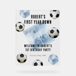 Soccer First Year Down 1st Birthday Party Acrylschild