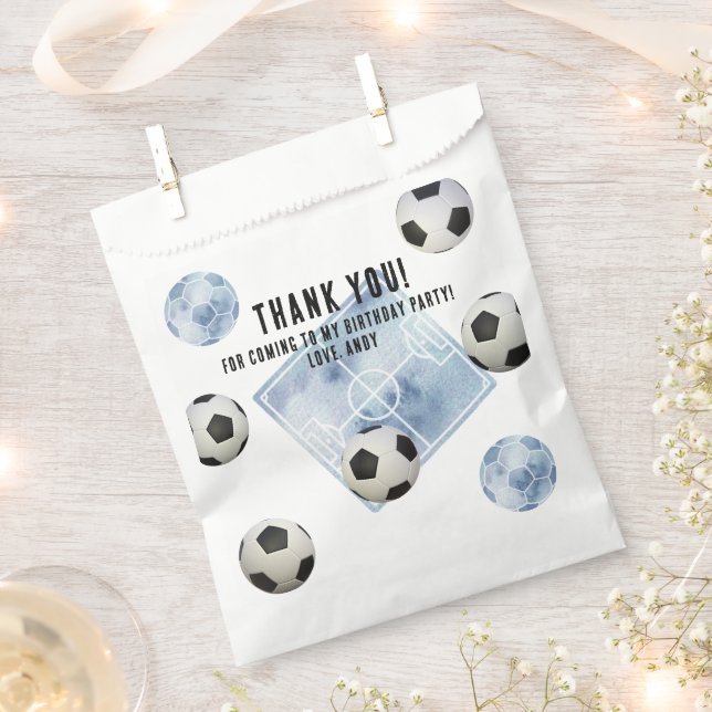 Soccer First Year Down Birthday Party Geschenktütchen (Ausgeschnitten)