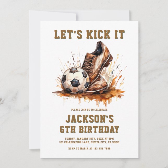 Soccer Football Birthday Invitation Einladung (Vorderseite)