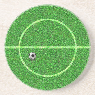 Soccer Football Field Ball - Sandstone Coaster Getränkeuntersetzer