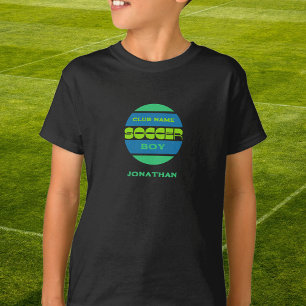 Soccer garçon vert bleu T-shirt