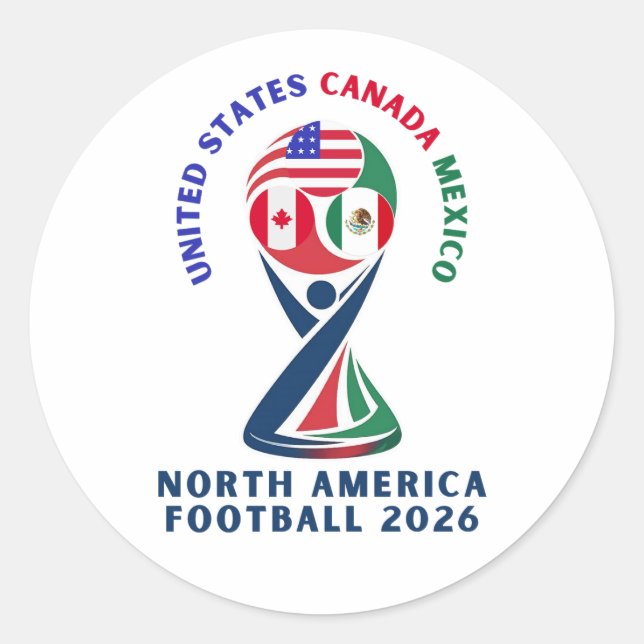 Soccer Gift for USA Canada Mexico Fans Runder Aufkleber (Vorderseite)