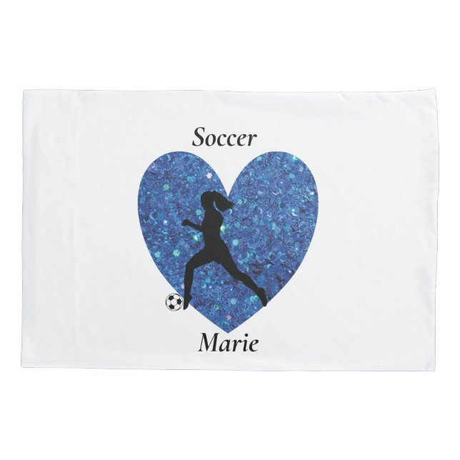 Soccer Girl Heart Kissenbezug (Rückseite)