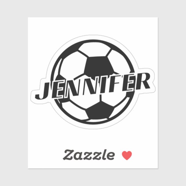 SOCCER GIRL INDIVIDUELLE NAME AUFKLEBER (Blatt)