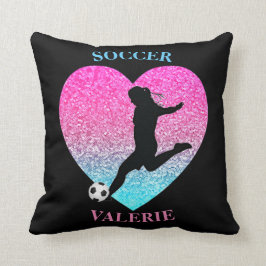 Soccer Girl Throw Kissen