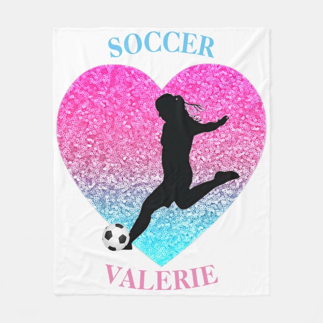 Soccer Girls Fleece Blanket mit Personalisiertem N (Vorderseite)
