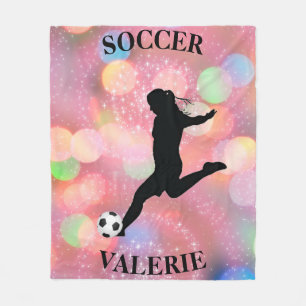 Soccer Girls Fleece Blanket mit Personalisiertem N