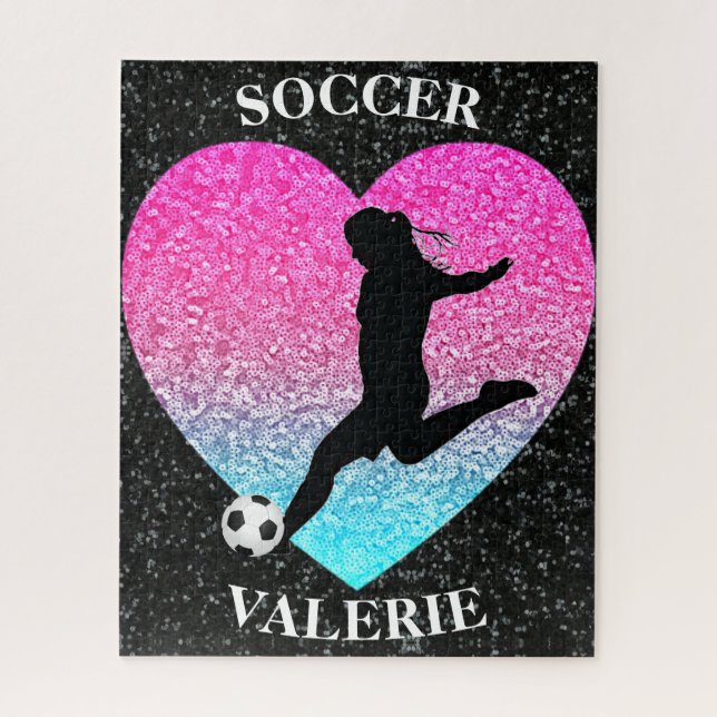 Soccer Girls Glam Personalisiert Jigsaw Puzzle (Vertikal)
