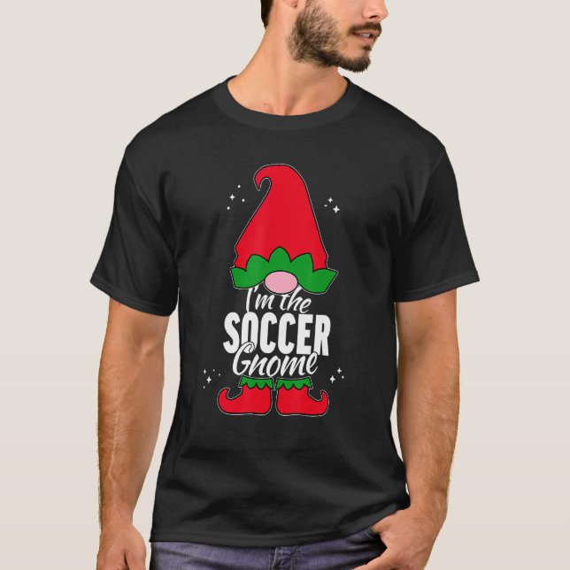 Soccer Gnome Matching Family Group Christmas Party T-Shirt (Vorderseite)