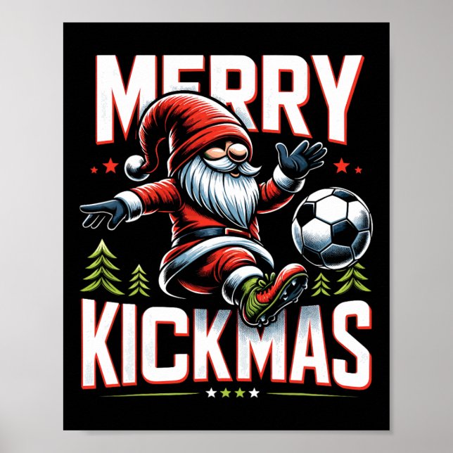 Soccer Gnome Merry Kickmas  Poster (Vorne)