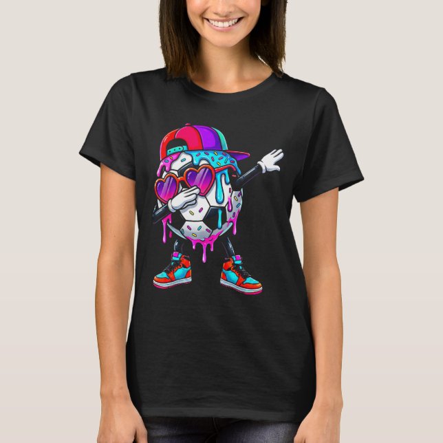Soccer Ice Cream Drip Dabbing Sprinkles Srts Boys  T-Shirt (Vorderseite)