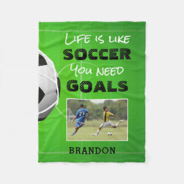 Soccer Inspiration Zitat Foto Personalisiert Fleecedecke