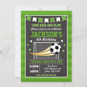 Soccer Invitation d'anniversaire pour les garçons