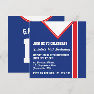 Soccer Jersey Themed Party lädt zur Vorlage ein