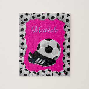 Soccer Jigsaw Puzzle rose chaud