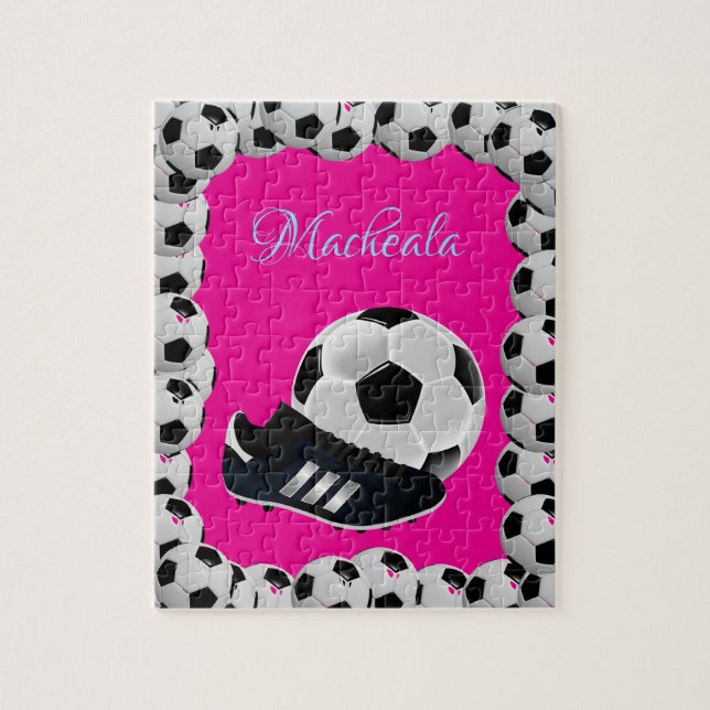 Soccer Jigsaw Puzzle rose chaud (Vertical)