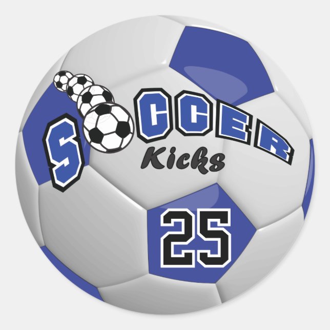 Soccer Kicks | Dark Blue Runder Aufkleber (Vorderseite)