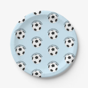 Soccer Kids Party Modernes Namensmuster Pappteller