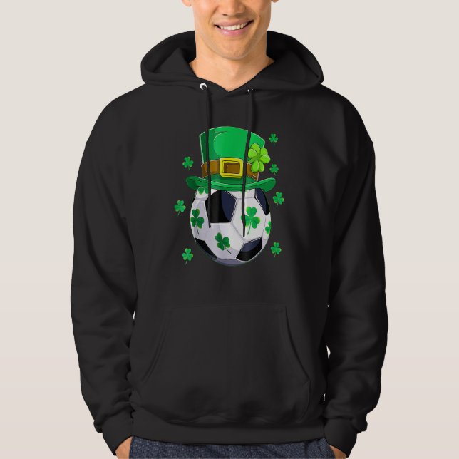 Soccer Leprechaun Hat Kleeblatts C St Patricks Day Hoodie (Vorderseite)