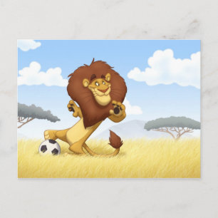 Soccer Lion Postcard Postkarte